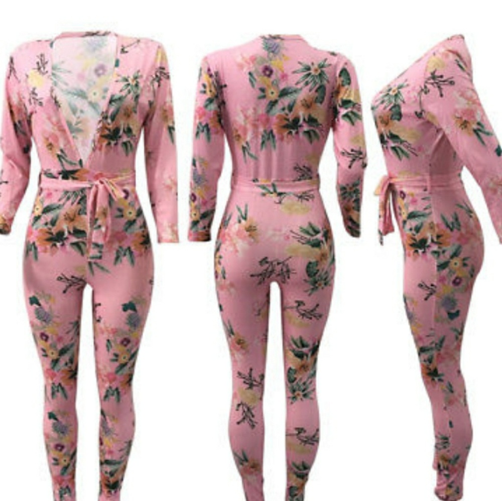 Womens V Neck Jumpsuit